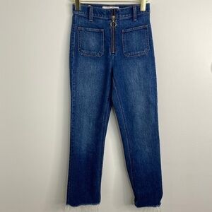 Aritzia Denim Forum Just Peachy high rise jeans Size 23 Raw Hem